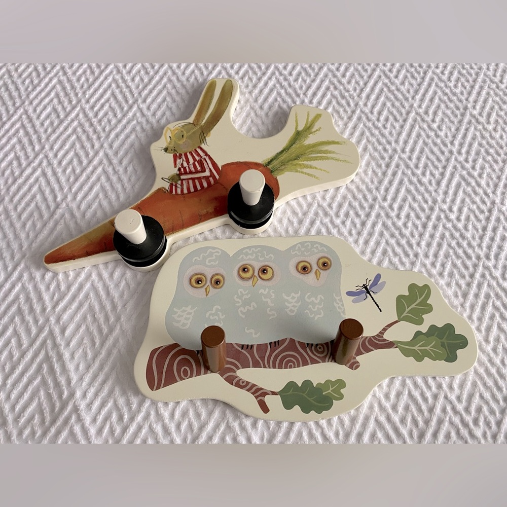 Retired IKEA Children’s Wall Hooks Rabbit and Owls